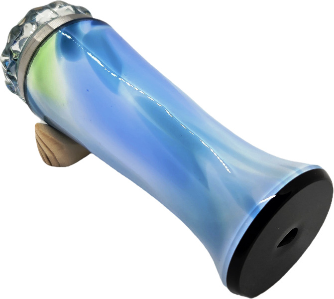 Blue Blown Glass, Turning End Kaleidoscope  - Sato