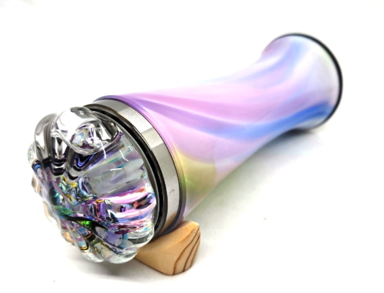 Pastel Swirl Blown Glass, Turning End Kaleidoscope - Sato