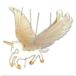 White Flying Unicorn Mobile 