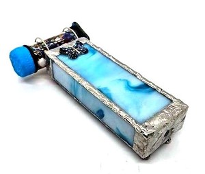 Mini light blue Kaleidoscope with butterfly by Alan and Nancy Lindenmier 