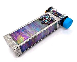 Mini multicolored Kaleidoscope with sea turtle by Alan and Nancy Lindenmier 