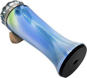Blue Blown Glass Turning End kaleidoscope by Motohiro Sato 